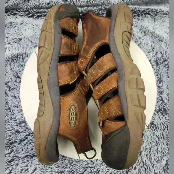 Keen Newport Evo Mens Size 11 Leather Water Sandals Shoes Infield/Mulch Brown - Picture 5 of 9